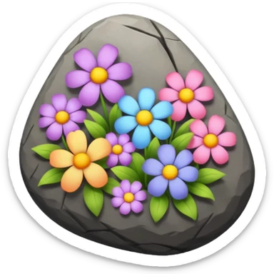 rock giving flowers sticker
