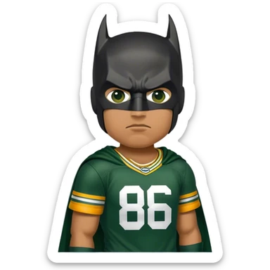 Batman as a Green Bay packers fan sticker