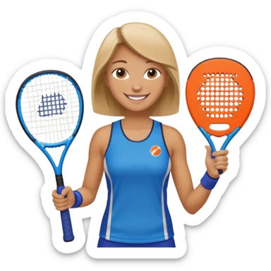 women after padel with 1 padel racket sticker