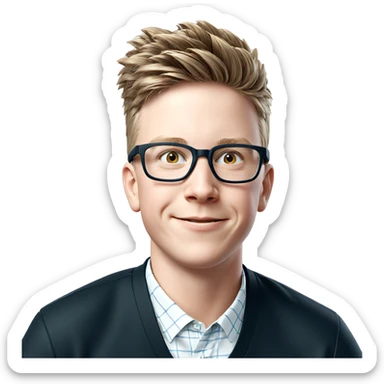 smiling boy in glasses portrait sticker