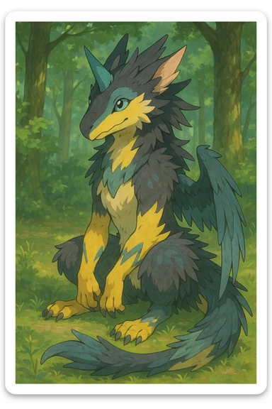 Sergal-Protogen-Trico-Zeraora-Vernid-fusion-hybrid-creature sticker