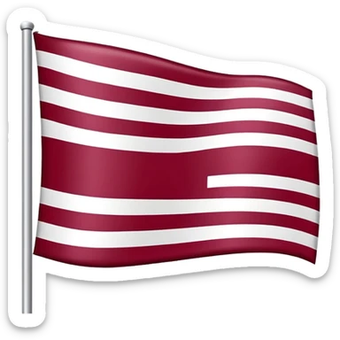 Flag where the left hand side is a maroon red and the right hand side is white  sticker