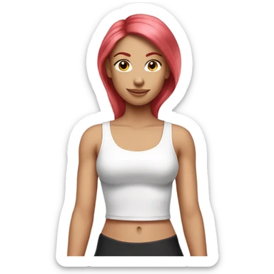 Pink Pilates princess girl red hair  sticker