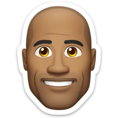  Dwayne Johnson with hair sticker