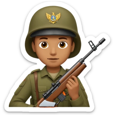 Soldier with rifle sticker