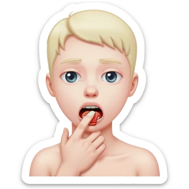 a person chocking themselves sticker