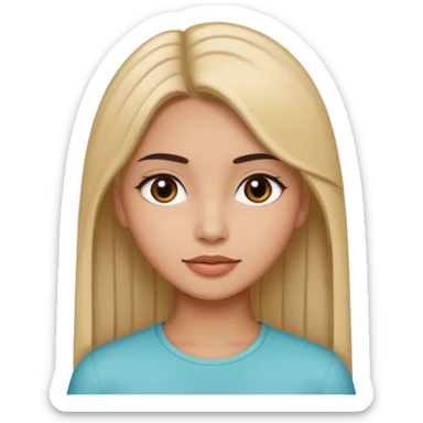 Girl with straight hair and morena sticker