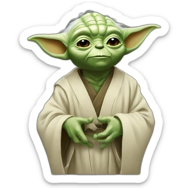 Yoda qui fait un doigt d honneur sticker