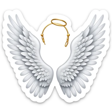 white lace angel wing sticker