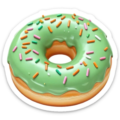 rococo regency pastel green donut sticker