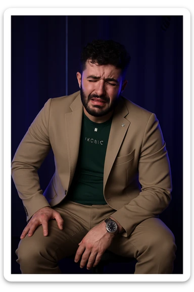 Uomo con dolore per via dei suoi fianchi asimmetrici sticker