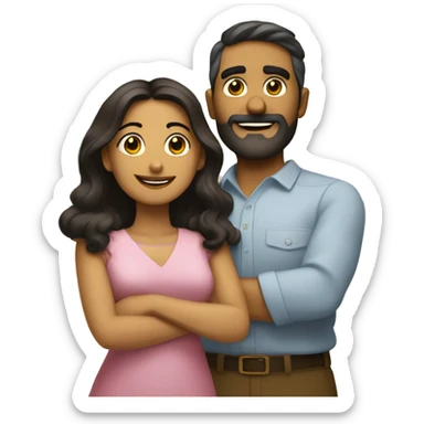 pareja de rubio y morena sticker