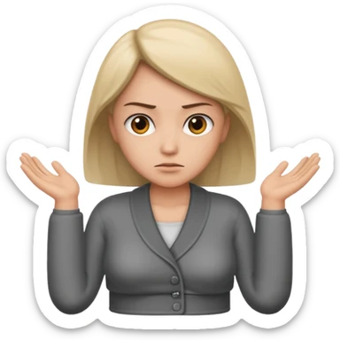 Blank stare face with shrug sticker