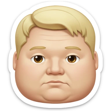 Overweight, white male blonde ￼ sticker