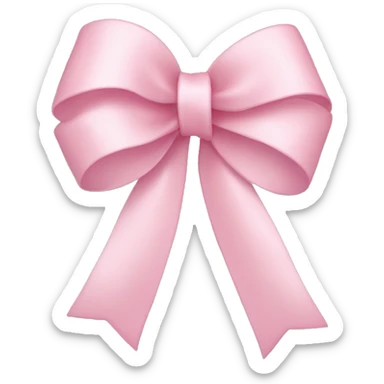 light pink ribbon bow sticker
