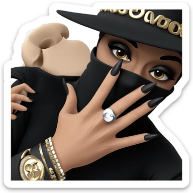 mysterious figure in black attire sticker