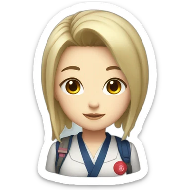 girl in Japanese school uniform Marvel sticker