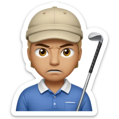 An angry golfer sticker