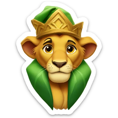 Simba from Lion King wearing Elf hat sticker