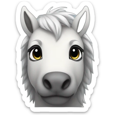 percherón de peluche cuerpo entero  sticker