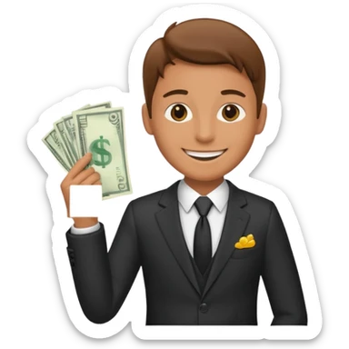 Yakuza holding money sticker