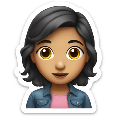 Cute hispanic girl with big eyes sticker