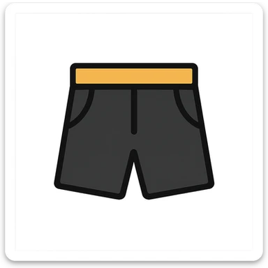 black shorts, flat icon style, minimal sticker