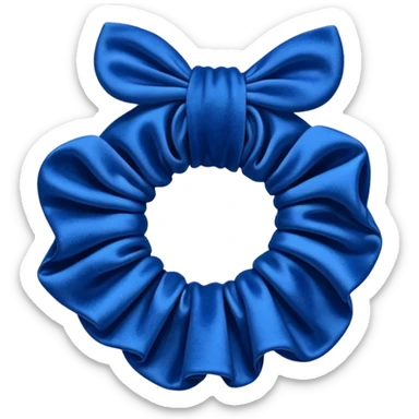 Scrunchie with blue velvet fabric sticker