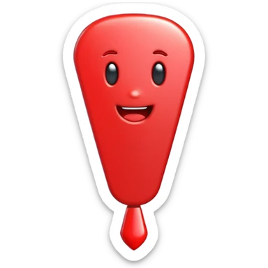 A bright red exclamation (!) mark emoji, glossy, 3D, cartoon style, vibrant colors, smooth shading, simple background, high detail, cute and expressive
 sticker