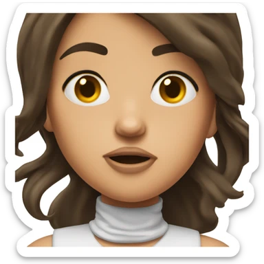 brunette girl that is super mad sticker