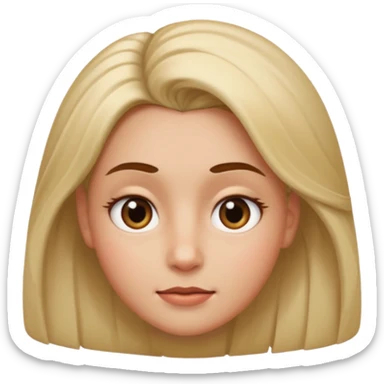face with slight sideways three-quarters view, matching hair, eyes, and expression closely to the reference image, Apple emoji style sticker