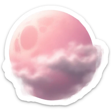 light pink moon with a bit of clouds sticker