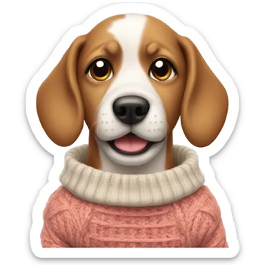 Cute Dog wearing a sweater sticker