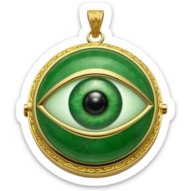 Eye shaped green locket  sticker