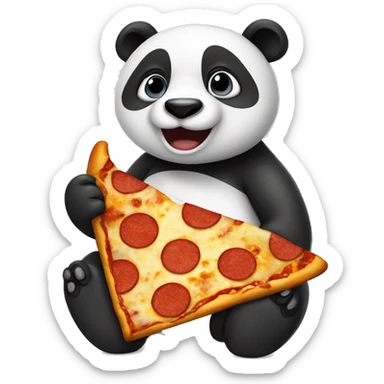 Panda eat Pizza sticker