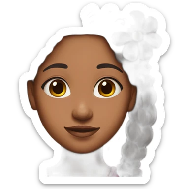 girl with a pink flower in her hair sticker