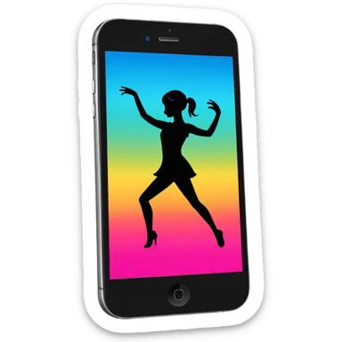 smartphone with a dancing silhouette inside sticker