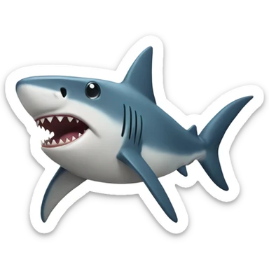 Shark on a star sticker