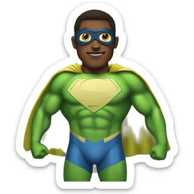 Superavocado as a man in superhero suit sticker