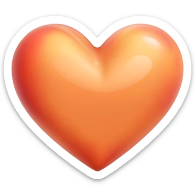 Peach colored heart sticker