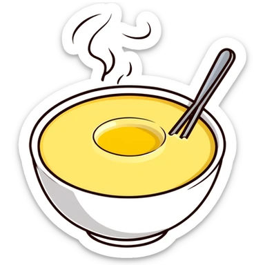 steaming bowl of grits with butter sticker