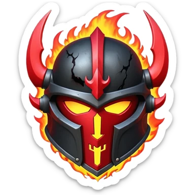 Ares armor object icon, black metal armor with deep crimson red highlights, ancient Greek style, battle scars, fiery glow, 3D cartoon, mobile game icon style, centered, clean background, no text, no watermark

 sticker