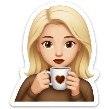 Menina tomando café sticker