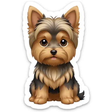 a full body of cute yorkshire terrier sticker