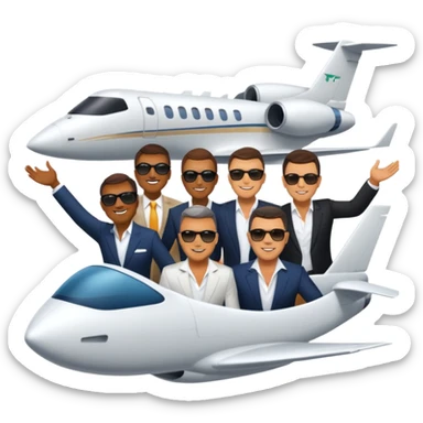 Branden Condy entrepreneur internet celebrity iman gadzhi alex hormozi Patrick bet david garyvee grant cardone on a jet celebrating WHOP ownership  sticker