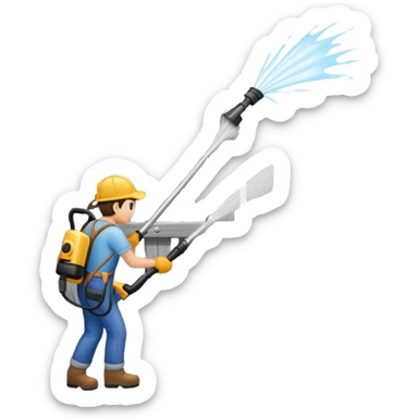 Power washing a fence sticker