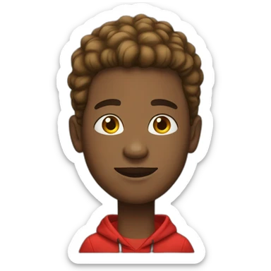 Black male early 20s in red  hoodie sticker