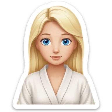Blonde woman with blue eyes at the spa  sticker
