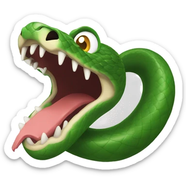 snake emoji going for a bite attacking sticker