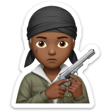 Un señor negro disque do broUn diablo con una pistola sticker